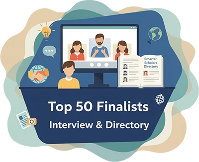 Recognition of top 50 scholarship finalists with panel interview