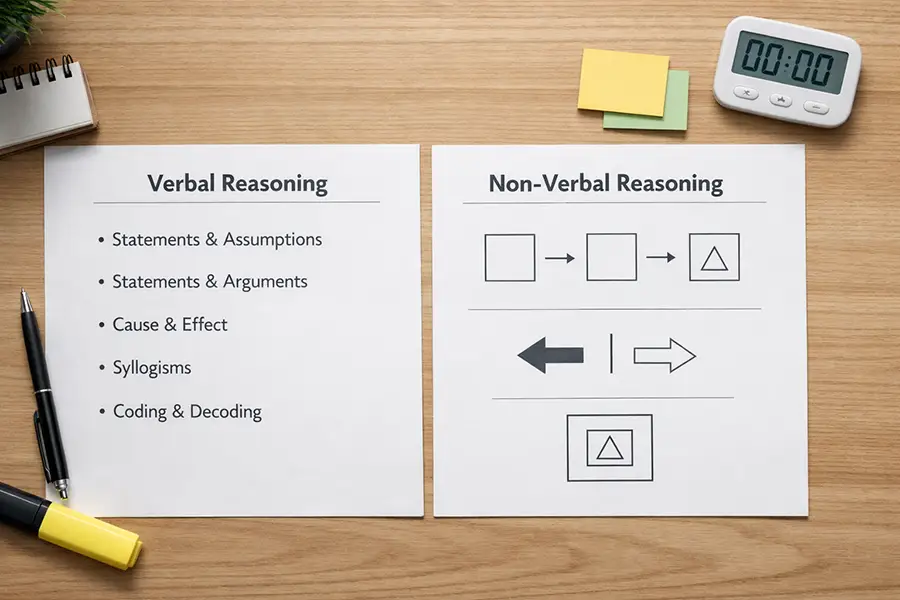 Verbal and non-verbal reasoning questions overview for competitive exams with examples and preparation strategy