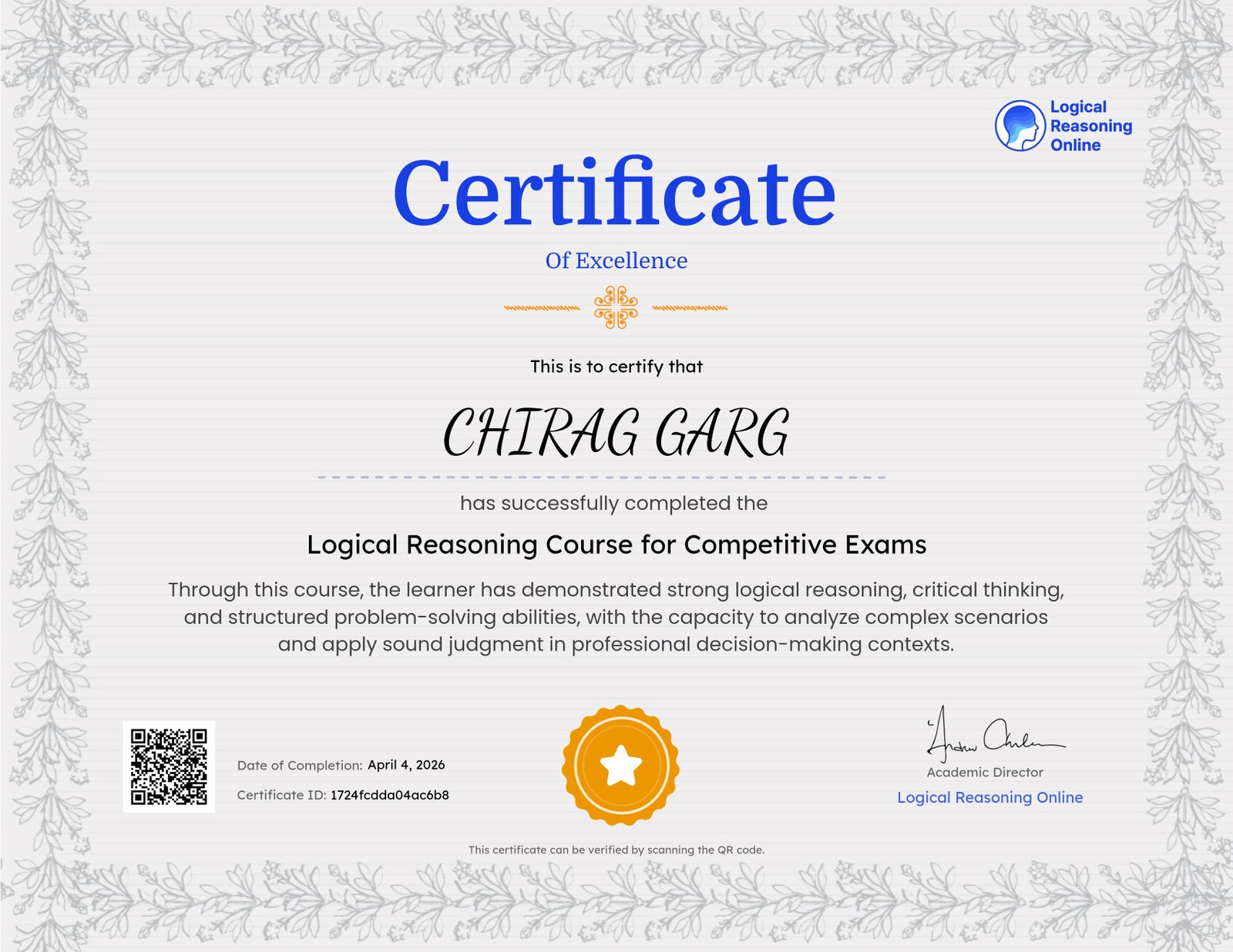 Logical Reasoning Course for Competitive Exams